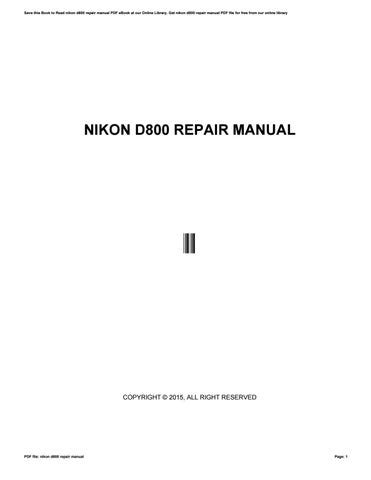 repair-manual-nikon-d800 Ebook Doc