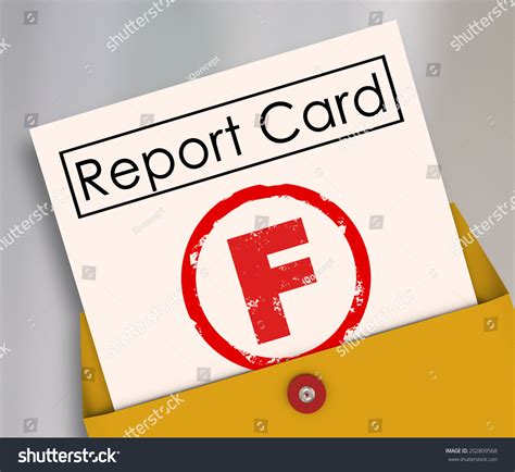 report card with f