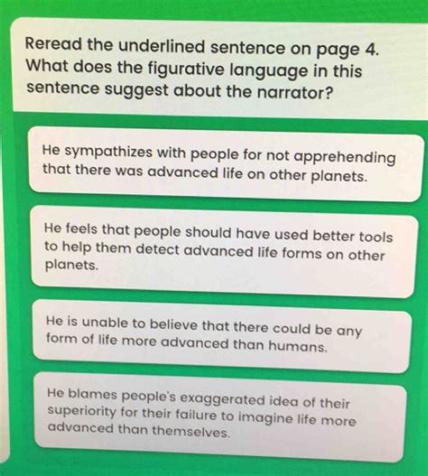 reread the underlined sentence on page 4