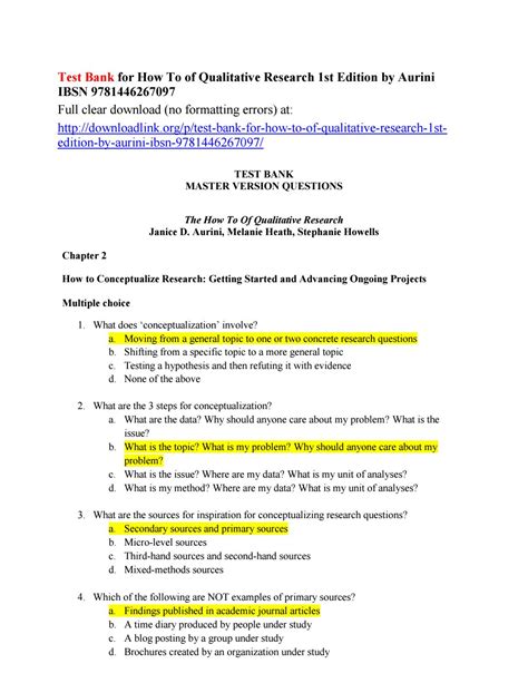 research methodology multiple choice questions with answers Reader