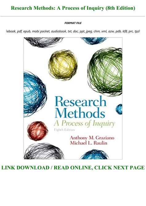 research methods a process of inquiry 8th edition Reader