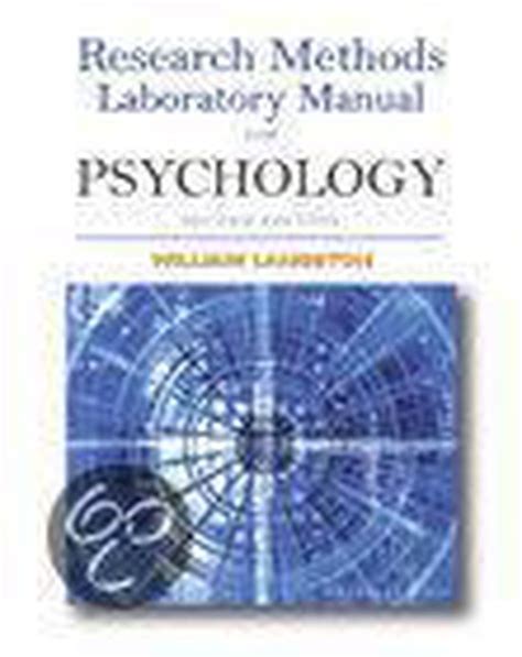 research methods laboratory manual for psychology Reader
