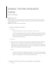 research paper animal testing PDF