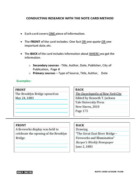 research paper note cards template Epub
