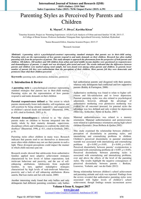 research paper parenting styles Doc