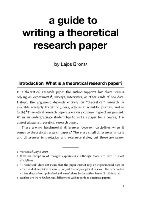 research paper theory sample Kindle Editon
