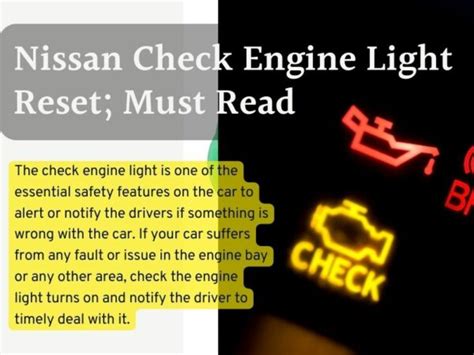 reset check engine light nissan Reader