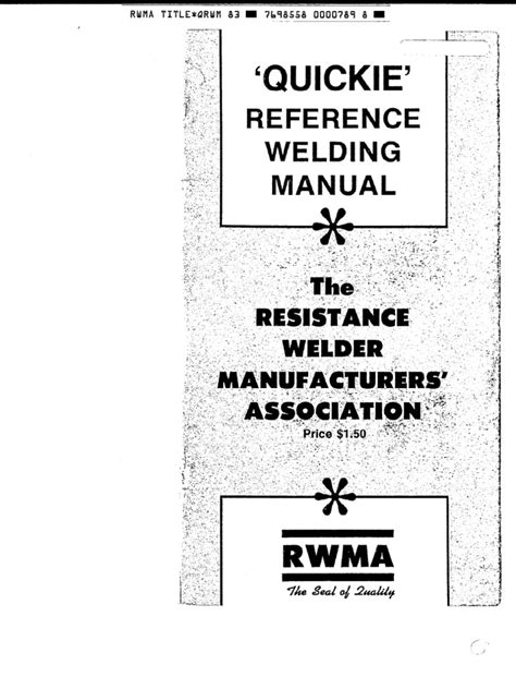 resistance welding manual pdf Epub