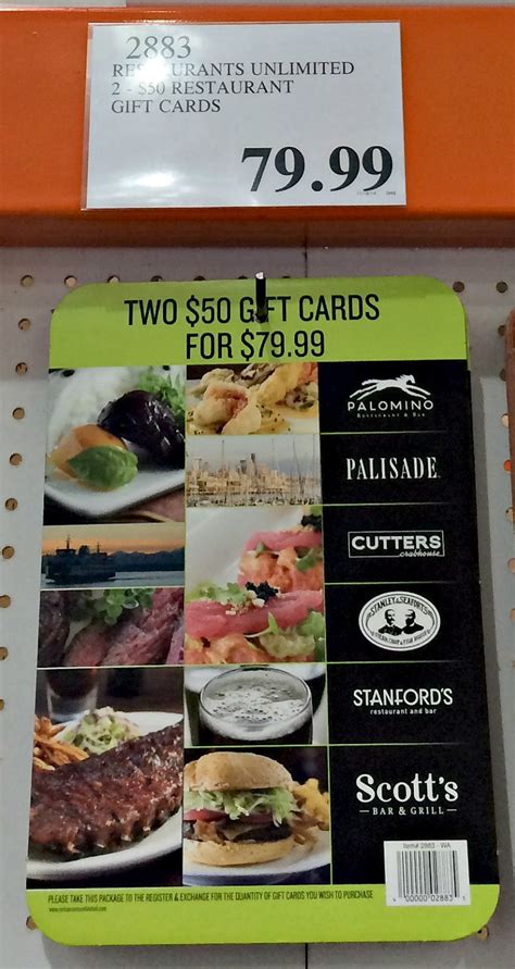 restaurant gift cards at costco