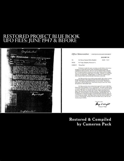 restored project blue book ufo files june 1947 and before Reader