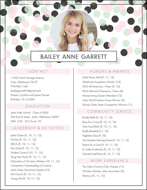 resume for sorority