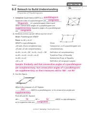 reteach properties of parallelograms answer key Epub