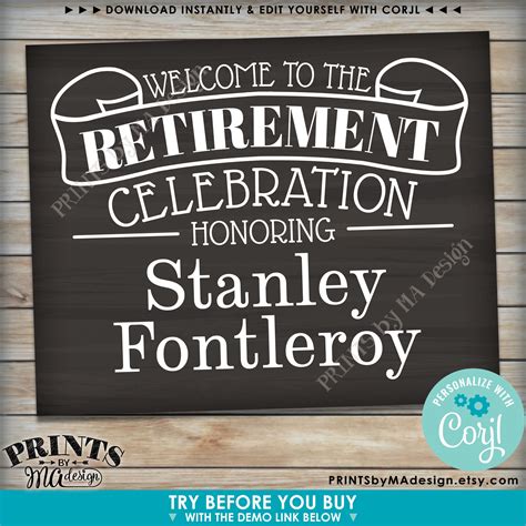 retirement sign