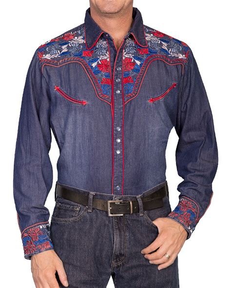 retro western shirts men's