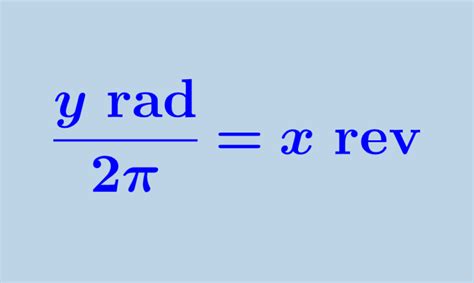 rev min to rad s formula