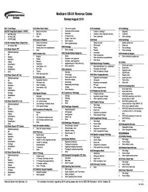 revenue code list for medicare Reader