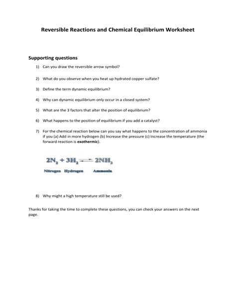 reversible reactions and equilibrium concept review answers PDF