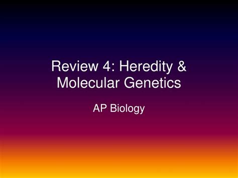 review 4 heredity and molecular answer key Epub