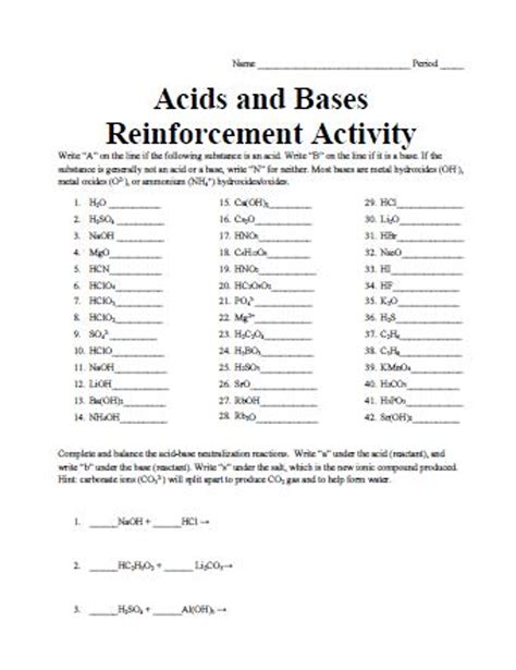 review and reinforcement acids and bases answers Reader