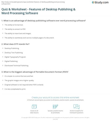 review questions and answers desktop publishing PDF