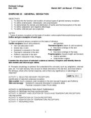 review sheet exercise 23 general sensation answers Reader