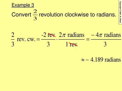 revolution to radian