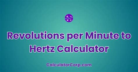 revolutions per minute calculator