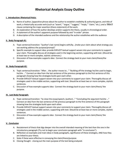 rhetorical analysis paper outline PDF