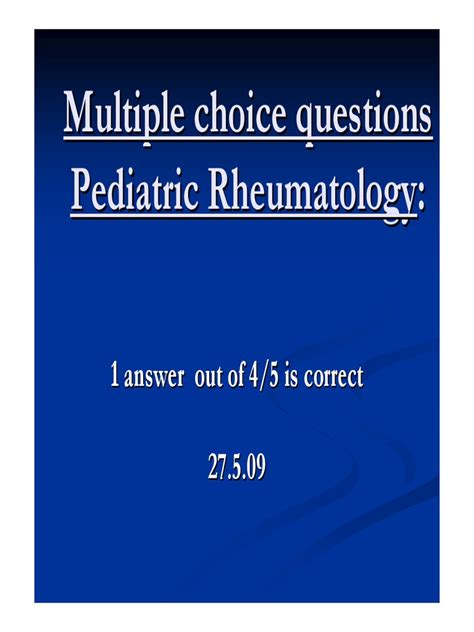 rheumatology multiple choice questions and answers Kindle Editon