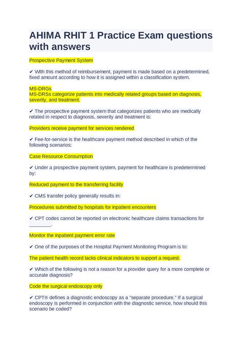 rhit exam study guide ahima Reader