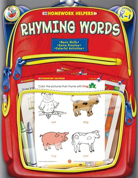 rhyming words grades pk 1 homework helper Epub