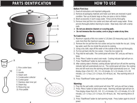 rice cooker instruction manual PDF