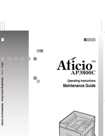 ricoh aficio ap3800c manual PDF