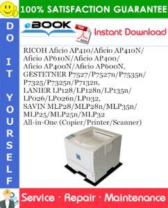 ricoh ap410 ap410n ap610n ap600n ap400 ap400n service Ebook Kindle Editon