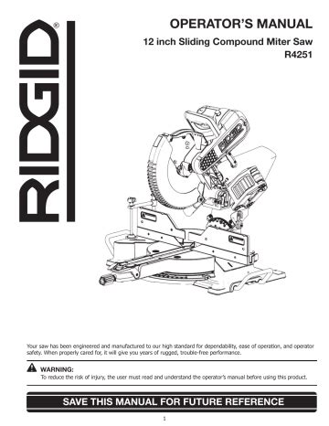 ridgid 12 miter saw manual Doc