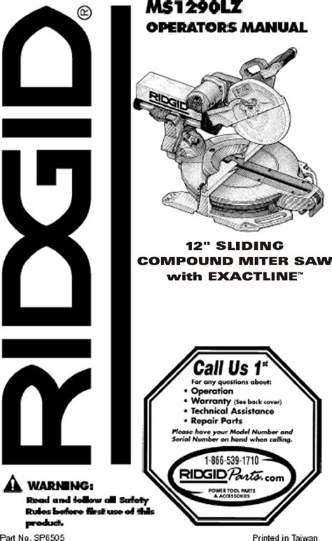 ridgid ms1290lz user guide Doc