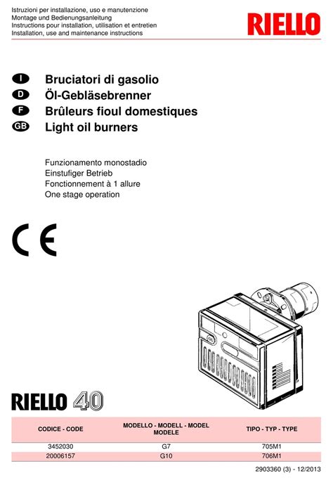 riello oil burner manual pdf Reader