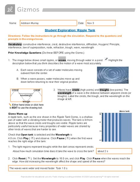 ripple tank gizmo answers Kindle Editon