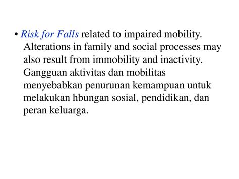 risk for falls related to impaired physical mobility