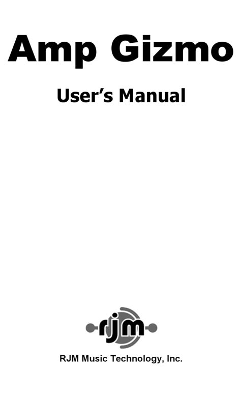 rjm musics owners manual Reader