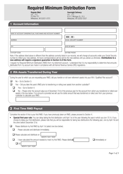 rmd distribution form