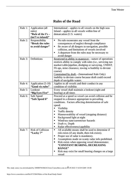 road study guide answers PDF