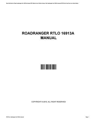 roadranger rtlo 16913a manual Kindle Editon