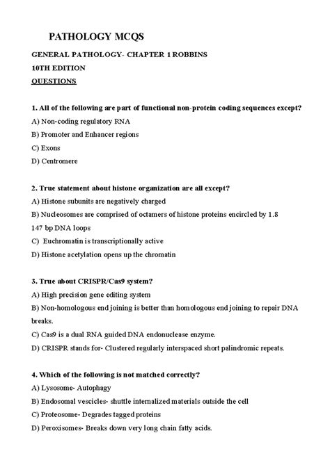 robbins general pathology mcqs and answers PDF