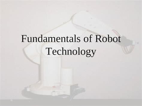 robot technology fundamentals Reader