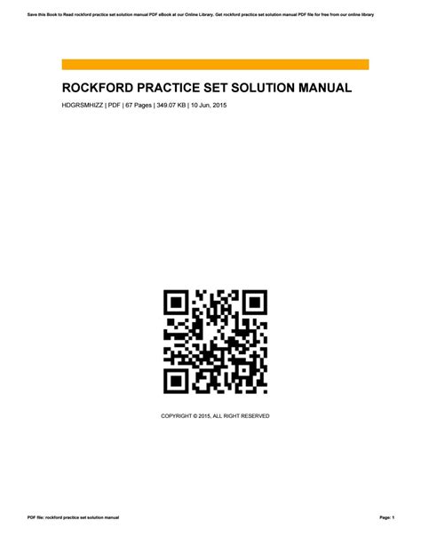 rockford practice set solution manual PDF