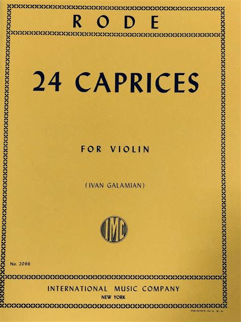 rode 24 caprices for violin edited by ivan galamian Reader