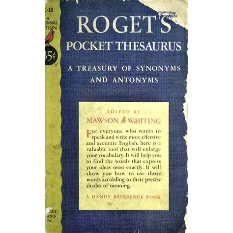 rogets pocket thesaurusa treasury of synonyms and antonyms Doc