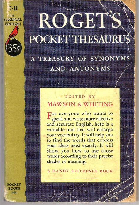 rogets pocket thesaurusa treasury of synonyms and antonyms Doc