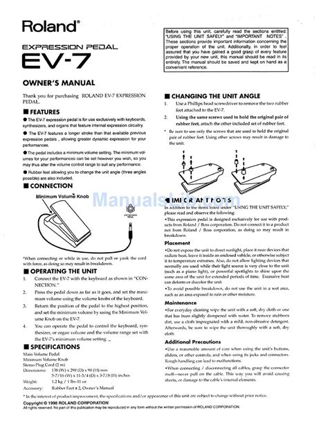 roland ev 7 owners manual Reader